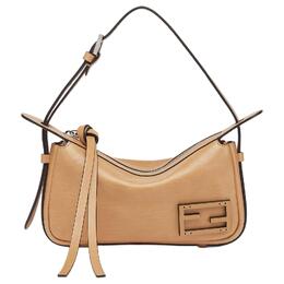 Fendi Женская кожаная сумка через плечо Trumpets, коричневая 8bs097-as7a-f1qd3