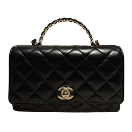 Chanel Женская кожаная сумка через плечо WOC, черная ap4051-b16916-94305