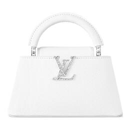 Louis Vuitton Сумка-тоут Capucines из зернистой телячьей кожи Kapusin, женская, через плечо, мини, оптически белая m24671