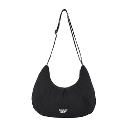 Reebok Сумка через плечо из ткани, сумка-полумесяц, женская, среднего размера, черная/экрю/зеленая rb240058m | black