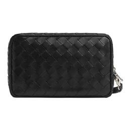 Bottega Veneta Клатч из коровьей кожи Intrecciato, женский, черного цвета, маленького размера 795253v2hl18803