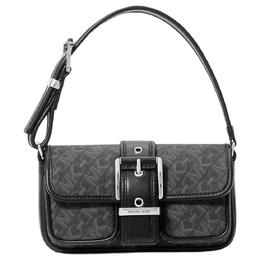 Michael Kors Женская сумка на одно плечо из холщовой ткани с покрытием, черная 32f4sbau0b-black