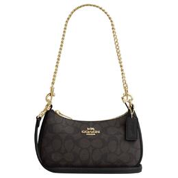 Coach Сумка через плечо Teri из искусственной кожи, женская, черного цвета, небольшого размера cw323-imxaq