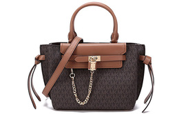 Michael Kors Сумка Hamilton Legacy из коровьей кожи, женская, темно-коричневая/желто-коричневая, небольшого размера 30f1g9hs5b-252