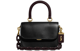 Coach Сумка-тоут Rogue Leather, маленькая квадратная сумка через плечо, женская, черного/темно-коричневого цвета c6860-b4m2