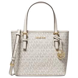 Michael Kors Сумка-шоппер Jet Set Leather Tote Bag, сумка-шоппер, сумка через плечо, сумка-тоут, женская, кремово-белая, мини 35t9gtvt0b-278
