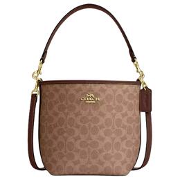 Coach Сумка City Signature из холщовой ткани с покрытием, маленькая женская сумка через плечо, бежевого цвета ct800-imxhe