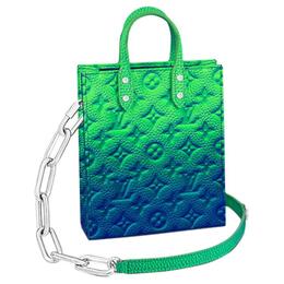 Louis Vuitton Сумка Sac Plat Xs Taurillon Illusion Blue/Green m81221