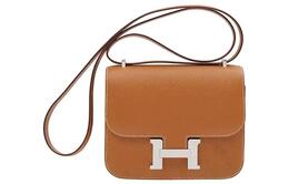 Hermes Сумка-мессенджер Constance Epsom Leather, женская, цвет: золотисто-коричневый h056347ck37