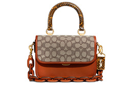Coach Сумка-кошелек Rogue Leather Small Square Bag, женская, цвет: карамельно-коричневый c6861-b4tj2