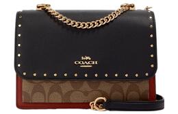 Coach Сумка-тоут Klare из кожи, через плечо, маленькая женская, черно-коричневая 90400-ime7v