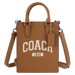 Coach Сумка через плечо из коровьей кожи, мини-сумка, женская, светло-коричневая cr181-svqd
