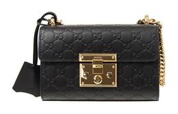 Gucci Сумка-коробка, сумка-замок, сумка через плечо, женская, черная, кожаная 409487-cwc1g-1000