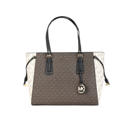 Michael Kors Сумка-шоппер Voyager Canvas, женская, коричневая, ванильная 30s0gv6t2b-brown-multi