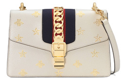 Gucci Сумка через плечо Sylvie из кожи, женская, белая 524405-dj2rg-8963