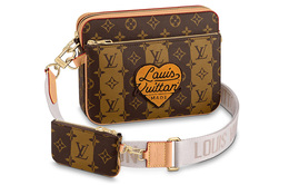 Louis Vuitton Сумка-мессенджер X Nigo Trio с монограммой и полосками коричневого цвета m45965