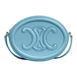 Celine Сумка-кошелек Triomphe из коровьей кожи Mooncake, сумка-кошелек через плечо, маленькая женская, джинсовая, синяя 10i703dpq-07dd