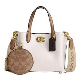 Coach Сумка через плечо из зернистой кожи Willow, сумка-шоппер, женская, небольшого размера, светло-розовая cw549-b4cah
