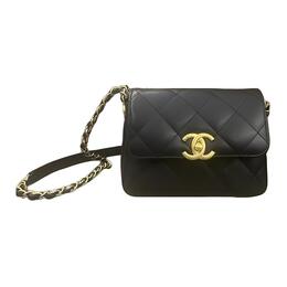 Chanel Сумка через плечо из зернистой яркой телячьей кожи, мини-сумка через плечо, женская, черная as4906-b17672-94305