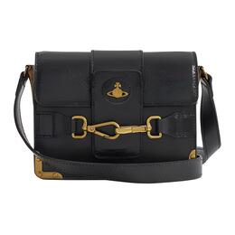 Vivienne Westwood Сумка через плечо из полированной кожи Trumpets, женская, черная 8050889787990