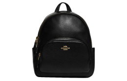 Кожаный рюкзак маленький женский черный Coach Court Textile c8603-imblk