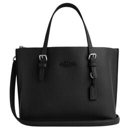 Coach Сумка-шоппер из коровьего спилка Mollie, сумка-шоппер, сумка через плечо, женская сумка среднего размера, черная cv966-svbk