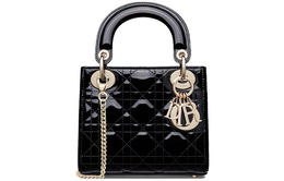 Сумка Lady Christian Dior из лакированной кожи, коровьей кожи, мини-сумка Lady Christian Dior, сумка через плечо, женская мини-сумка m0505owcb-m900