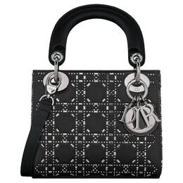Сумка Lady Christian Dior Satin Lady Christian Dior, сумка через плечо, женская мини-сумка, черная m0500prtc-m911