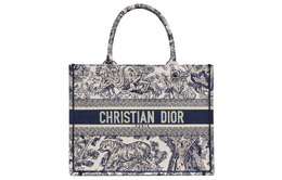 Christian Dior Сумка-шоппер BookTote с вышивкой, сумка-шоппер на плечо, женская, среднего размера, синяя m1296ztdt-m808