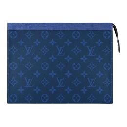 Клатч Voyage Monogram Eclipse Taiga Leather Mm Pacific Blue Louis Vuitton m30423
