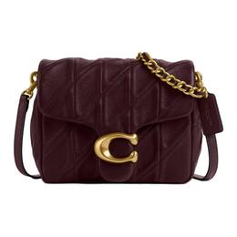 Сумка через плечо из кожи полосатой наппы, женская сумка Trumpets Merlot Coach cw629-b4mer
