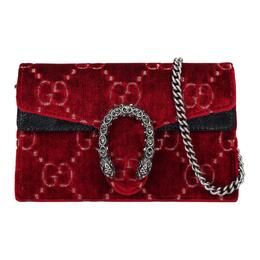 Gucci Бархатная сумка Dionysus, через плечо, женская, красная 476432-9tibn-6484