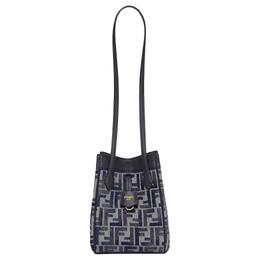 Fendi Сумка через плечо, хлопковая, мини, женская, синяя 8bs083-asu0-f1pqk