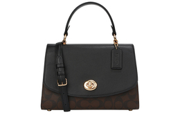 Coach Сумка Tilly Canvas с кожей, сумка через плечо, сумка через плечо, среднего размера, женская, черная 76620-imaa8