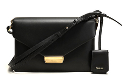 Prada Женская кожаная сумка через плечо, черная 1bd208-2ckm-f0002-v-oto