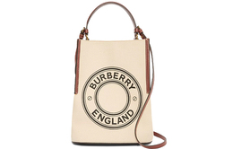 Burberry Сумка из хлопкового холста, сумка-ведро, сумка через плечо, сумка-трубы, женская, натурального/бежевого цвета 80268241