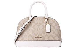 Coach Сумка-купол Sierra Coated Canvas, сумка через плечо, сумка-труба, женская, белого и хаки цвета 27583-imdqc