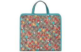 Gucci Сумка-шоппер из холста, сумка-шоппер, детские сумки, цвет эбенового дерева и синего 605614-2r6bn-8581