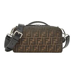 Fendi Сумка через плечо из телячьей кожи, сумка через плечо, мужская, коричневого цвета, небольшого размера 7va639-apd8-f0l3t