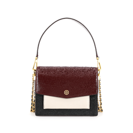 Tory Burch Сумка Robinson Leather Portable Crossbody, женская, коричнево-красная 74610-006