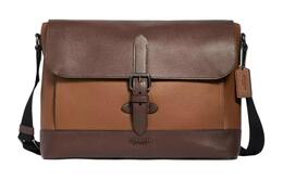 Coach Мужская кожаная сумка-мессенджер Hudson, портфель, сумка через плечо, сумка-туба, коричневая, разноцветная 89894-qbq9s