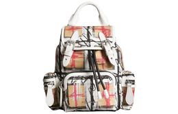 Burberry Холщовый рюкзак маленького размера для женщин, коричневый 4072718