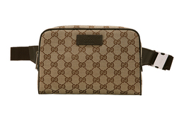 Gucci Сумка-слинг из холста с кожаной пряжкой, стандартная, унисекс, цвет эбеновое дерево/коричневый 449174-ky9kn-9886