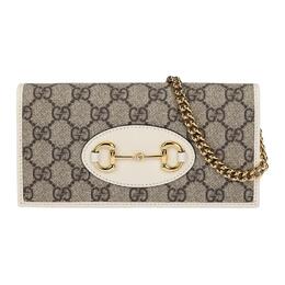 Gucci Horsebit 1955, холст с кожаным кошельком, сумка на плечо, сумка через плечо, обычная женская, цвет эбеновое дерево/белый 621892-92tcg-9761