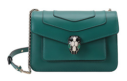 Bvlgari Сумка через плечо Serpenti Forever из телячьей кожи, женская, зеленая 289673