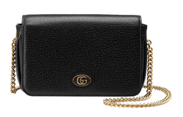 Gucci Сумка-помада из кожи, сумка через плечо, сумка на цепочке, женская, черная 615463-dj2qs-1000