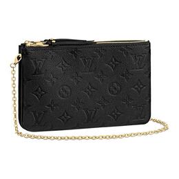 Louis Vuitton Сумка-цепочка из зернистой телячьей кожи, женская, черная m68568
