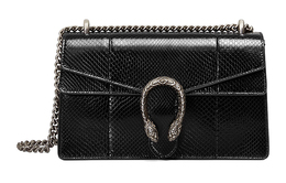 Gucci Сумка-тоут Dionysus из змеиной кожи, женская, черная 400249-e3k0n-1000