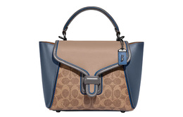 Coach Сумка Courier из коровьей кожи, сумка через плечо, женская, коричневая, желтая, синяя 699-v5rav