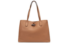 Longchamp Сумка-шоппер из коровьей кожи Roseau, женская сумка через плечо, натуральная 2694968016